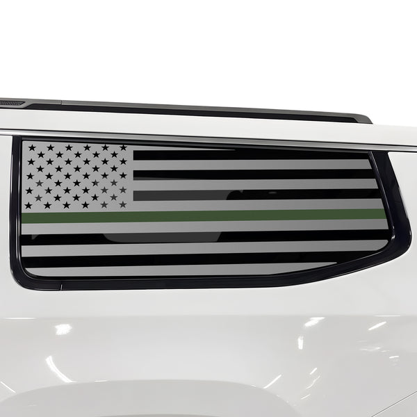 Fits Jeep Grand Wagoneer L 2022-2027 Quarter Window American Flag Vinyl Decal Stickers - Bogar Tech Designs