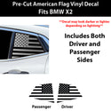 Fits BMW X2 2018-2023 Quarter Window American Flag Vinyl Decal Stickers - Bogar Tech Designs