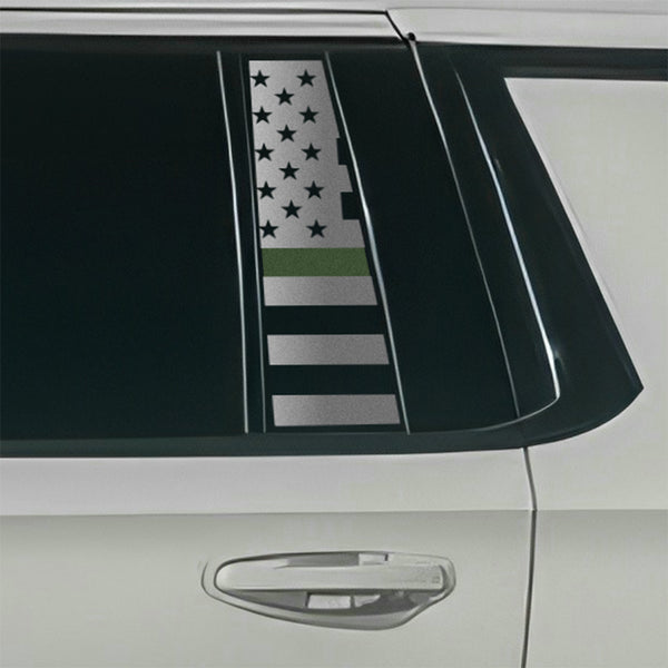 Fits GMC Yukon XL 2025-2026 Quarter Window American Flag Vinyl Decal Stickers - Bogar Tech Designs