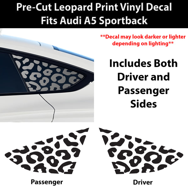 Fits Audi A5 Sportback 2018-2024 Animal Leopard Cheetah Cow Window Vinyl Decal Stickers - Bogar Tech Designs