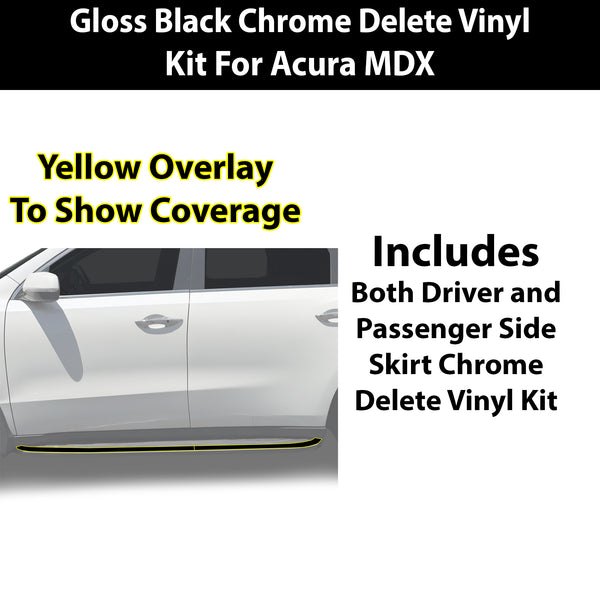 Fits Acura MDX 2014-2016 Vinyl Chrome Delete Grille Blackout Decal Stickers Overlay Film - Bogar Tech Designs