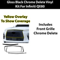 Fits Infiniti QX80 2025-2027 Vinyl Chrome Delete Grille Blackout Decal Stickers Overlay Film - Bogar Tech Designs