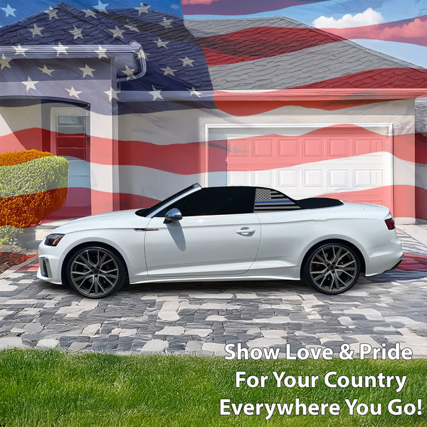 Fits Audi S5 Convertible 2020-2024 Quarter Window American Flag Vinyl Decal Stickers - Bogar Tech Designs