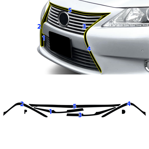 Fits Lexus ES 2013-2018 Vinyl Chrome Delete Grille Blackout Decal Stickers Overlay Film - Bogar Tech Designs