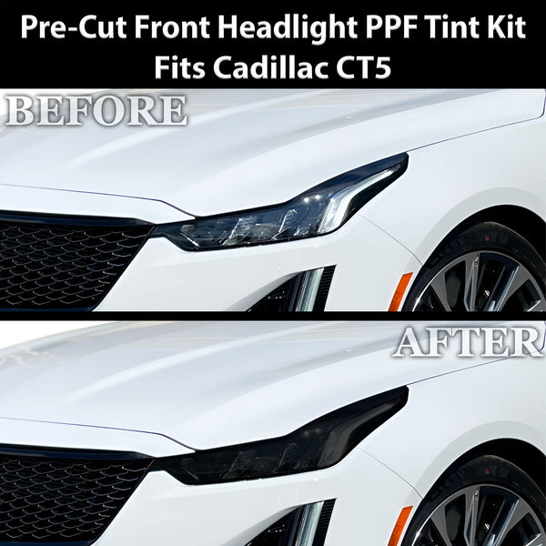 Fits Cadillac CT5 2020-2024 Full Headlight Taillight Precut Smoked PPF Tint Kit Film Overlay  - Bogar Tech Designs