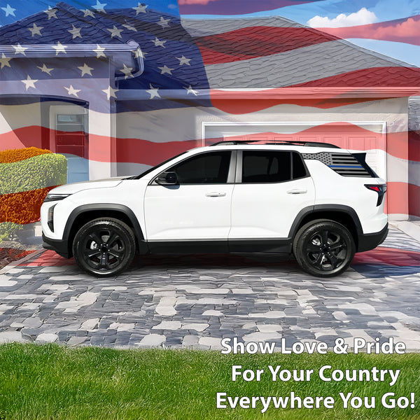Fits Chevrolet Equinox 2025-2027 Quarter Window American Flag Vinyl Decal Stickers - Bogar Tech Designs