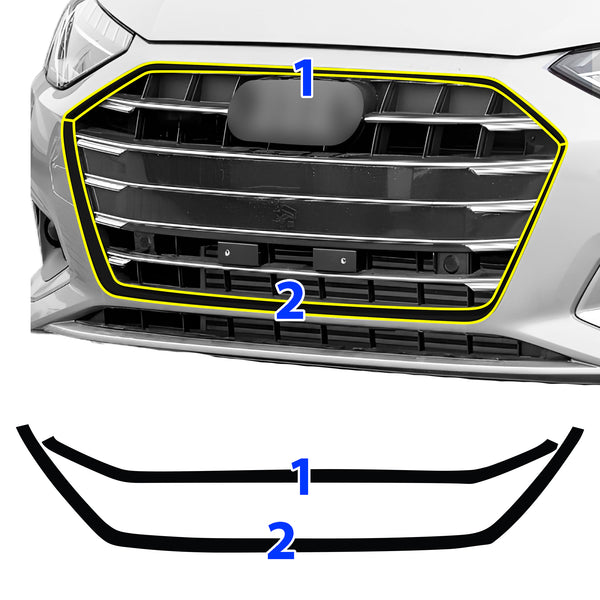 Fits Audi A4 2020-2025 Vinyl Chrome Delete Grille Blackout Decal Stickers Overlay Film - Bogar Tech Designs