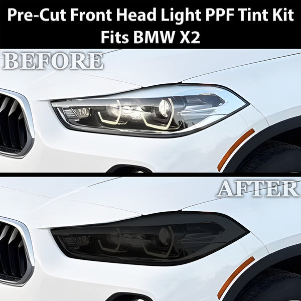 Fits BMW X2 2018-2023 Full Headlight Taillight Precut Smoked PPF Tint Kit Film Overlay  - Bogar Tech Designs