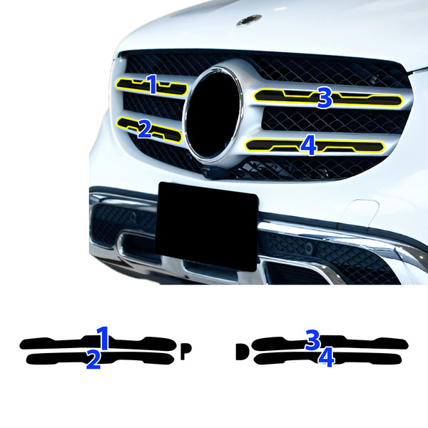Fits Mercedes-Benz GLC-Class 2016-2022 Vinyl Chrome Delete Grille Blackout Decal Stickers Overlay Film - Bogar Tech Designs
