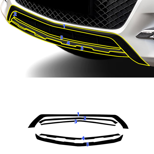 Fits Mercedes-Benz GLK 2013-2015 Vinyl Chrome Delete Grille Blackout Decal Stickers Overlay Film - Bogar Tech Designs