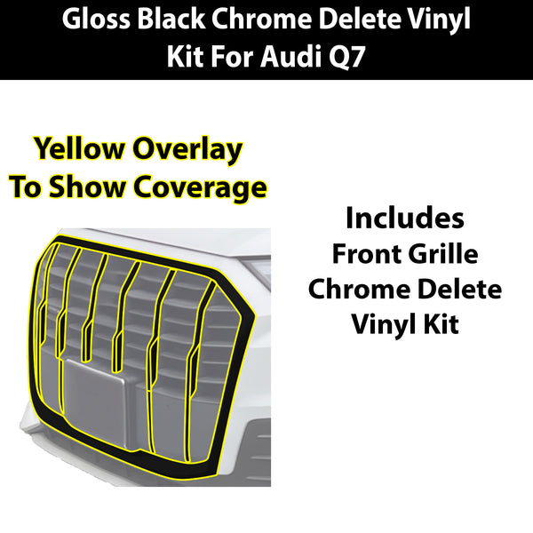 Fits Audi Q7 2020-2024 Vinyl Chrome Delete Grille Blackout Decal Stickers Overlay Film - Bogar Tech Designs