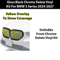 Fits BMW 5 Series 2024-2027 Vinyl Chrome Delete Grille Blackout Decal Stickers Overlay Film - Bogar Tech Designs