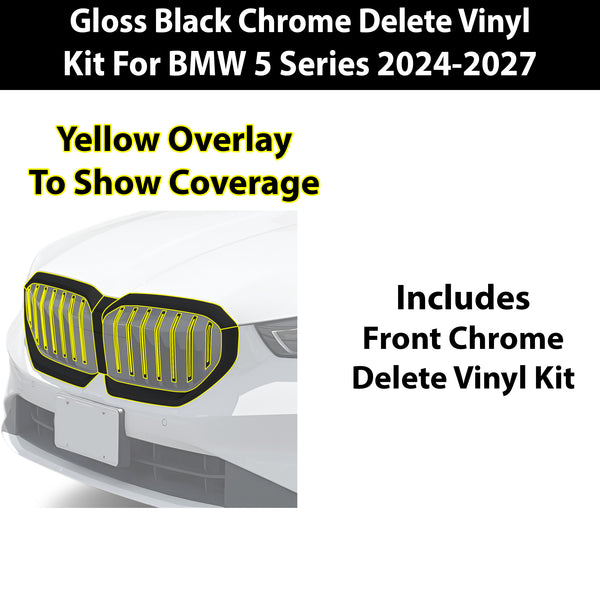 Fits BMW 5 Series 2024-2027 Vinyl Chrome Delete Grille Blackout Decal Stickers Overlay Film - Bogar Tech Designs