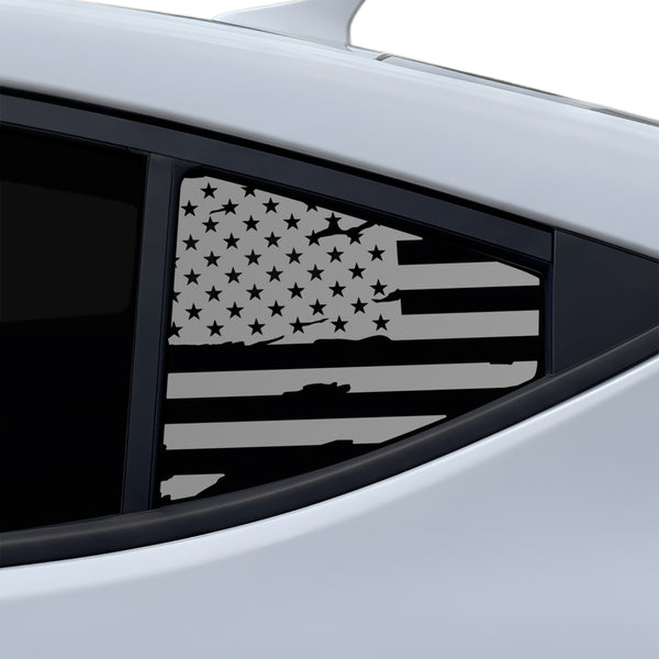 Fits Hyundai Elantra 2017-2018 Quarter Window American Flag Vinyl Decal Stickers - Bogar Tech Designs