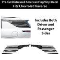 Fits Chevrolet Traverse 2024-2026 Quarter Window American Flag Vinyl Decal Stickers - Bogar Tech Designs