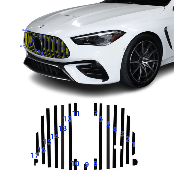 Fits Mercedes-Benz CLE 2024-2026 Vinyl Chrome Delete Grille Blackout Decal Stickers Overlay Film - Bogar Tech Designs
