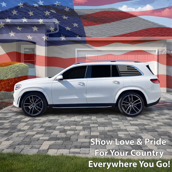 Fits Mercedes-Benz GLS 2024-2026 Quarter Window American Flag Vinyl Decal Stickers - Bogar Tech Designs