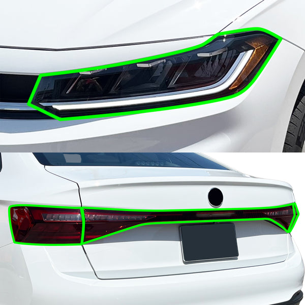 Fits Volkswagen Jetta 2025-2026 Full Headlight Taillight Precut Smoked PPF Tint Kit Film Overlay  - Bogar Tech Designs