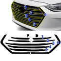 Fits Hyundai Elantra 2017-2018 Vinyl Chrome Delete Grille Blackout Decal Stickers Overlay Film - Bogar Tech Designs