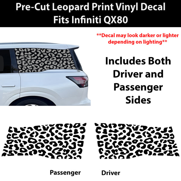 Fits Infiniti QX80 2025-2027 Animal Leopard Cheetah Cow Window Vinyl Decal Stickers - Bogar Tech Designs