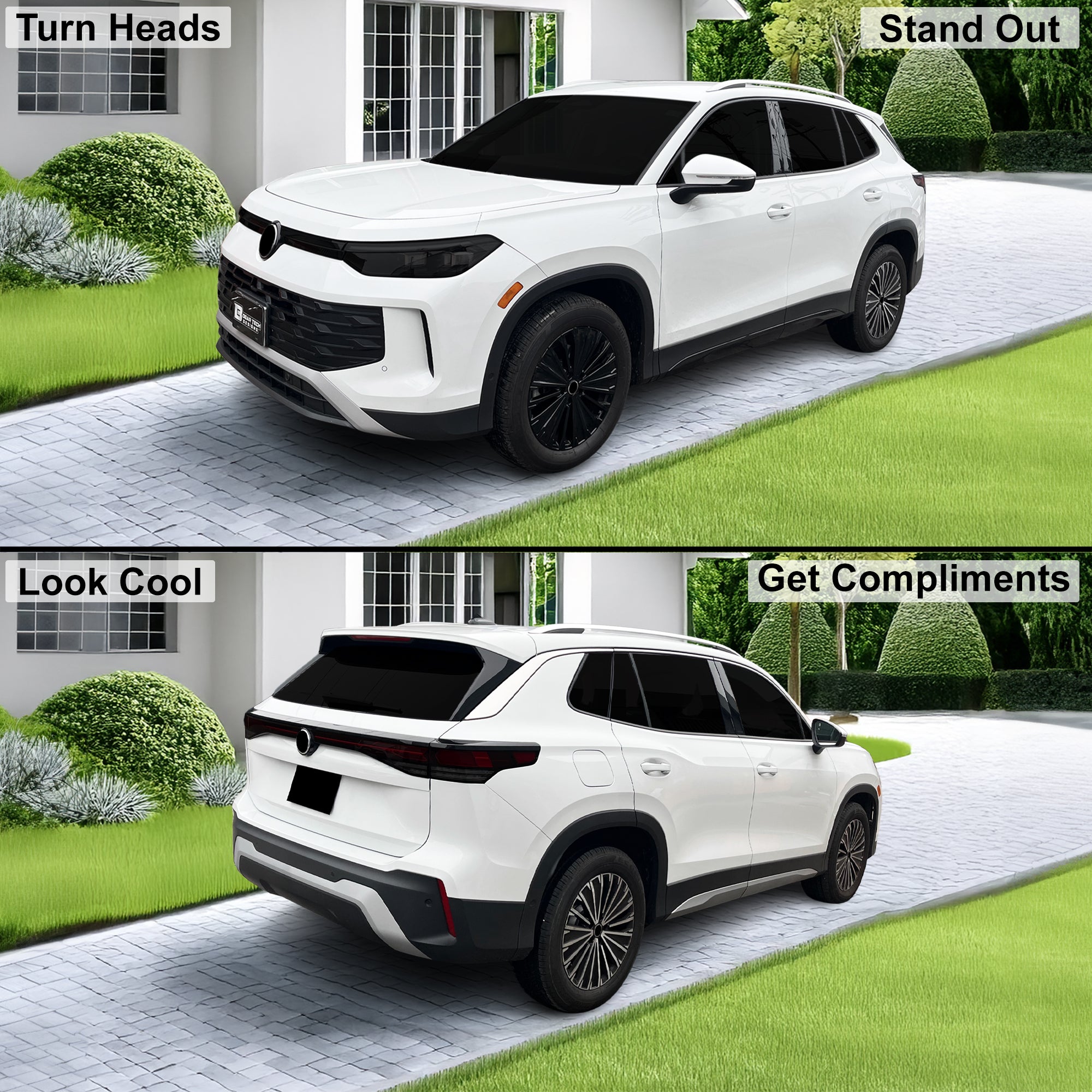 Fits Volkswagen Tiguan 2025-2027 Full Headlight Taillight Precut Smoked PPF Tint Kit Film Overlay  - Bogar Tech Designs