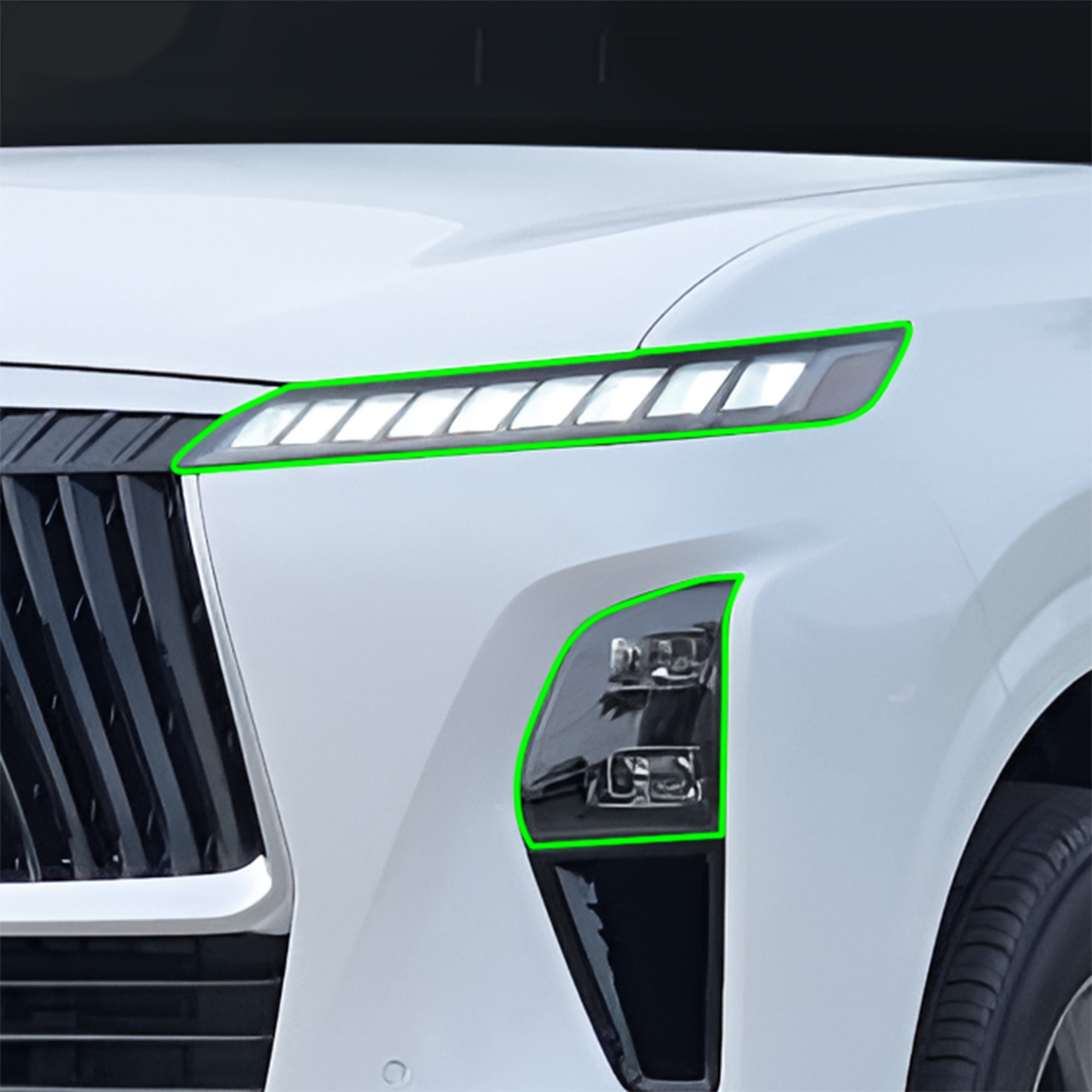 Fits Infiniti QX80 2025-2027 Full Headlight Taillight Precut Smoked PPF Tint Kit Film Overlay  - Bogar Tech Designs