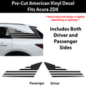 Fits Acura ZDX 2024-2026 Quarter Window American Flag Vinyl Decal Stickers - Bogar Tech Designs