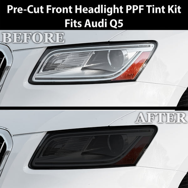 Fits Audi Q5 2013-2017 Full Headlight Taillight Precut Smoked PPF Tint Kit Film Overlay  - Bogar Tech Designs
