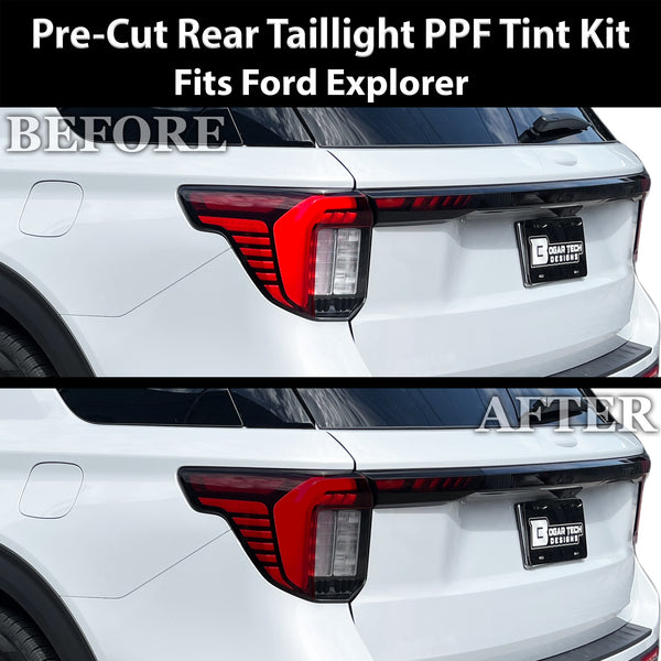 Fits Ford Explorer 2025-2026 Full Headlight Taillight Precut Smoked PPF Tint Kit Film Overlay  - Bogar Tech Designs