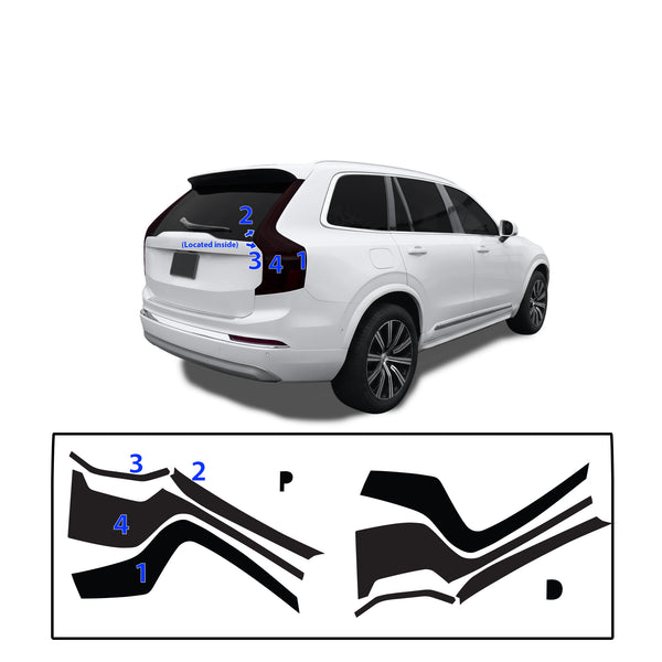 Fits Volvo XC90 2016-2025 Full Headlight Taillight Precut Smoked PPF Tint Kit Film Overlay  - Bogar Tech Designs