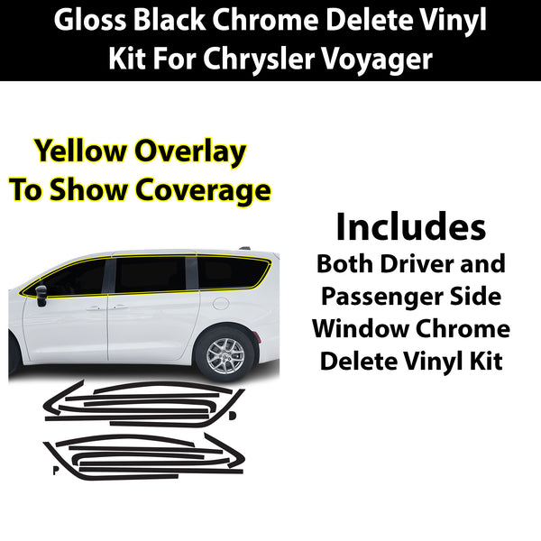 Fits Chrysler Voyager 2020-2025 Vinyl Chrome Delete Grille Blackout Decal Stickers Overlay Film - Bogar Tech Designs