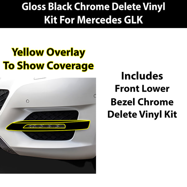 Fits Mercedes-Benz GLK 2013-2015 Vinyl Chrome Delete Grille Blackout Decal Stickers Overlay Film - Bogar Tech Designs