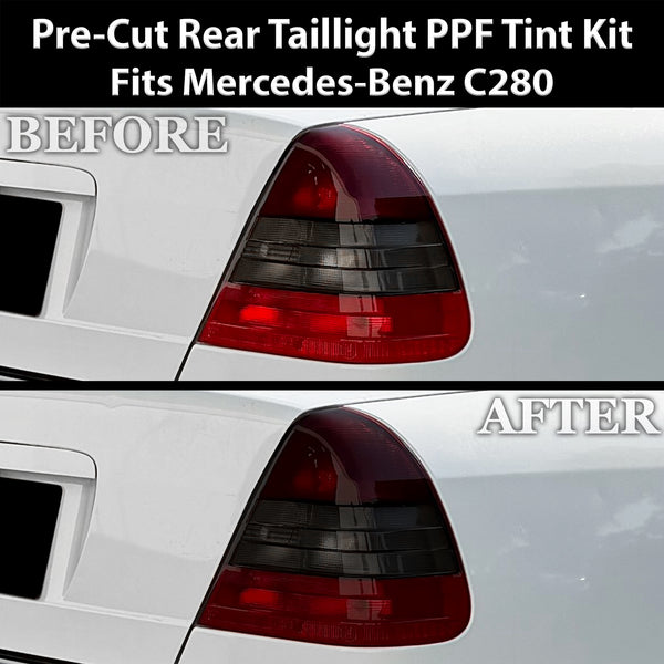 Fits Mercedes-Benz C280 1994-2000 Full Headlight Taillight Precut Smoked PPF Tint Kit Film Overlay  - Bogar Tech Designs