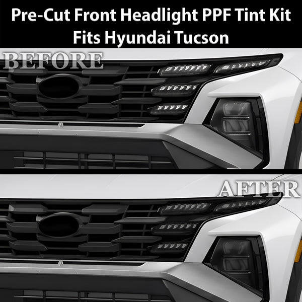 Fits Hyundai Tucson 2025-2026 Full Headlight Taillight Precut Smoked PPF Tint Kit Film Overlay  - Bogar Tech Designs