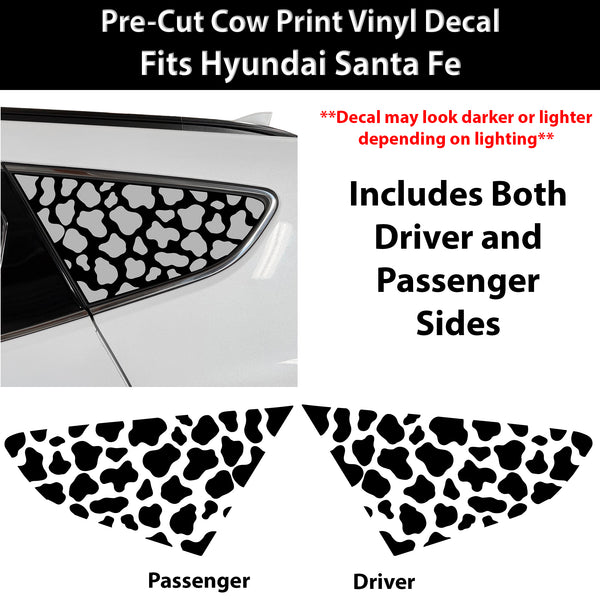 Fits Hyundai Santa Fe Sport 2013-2018 Animal Leopard Cheetah Cow Window Vinyl Decal Stickers - Bogar Tech Designs