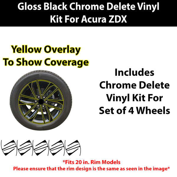 Fits Acura ZDX 2024-2026 Vinyl Chrome Delete Grille Blackout Decal Stickers Overlay Film - Bogar Tech Designs