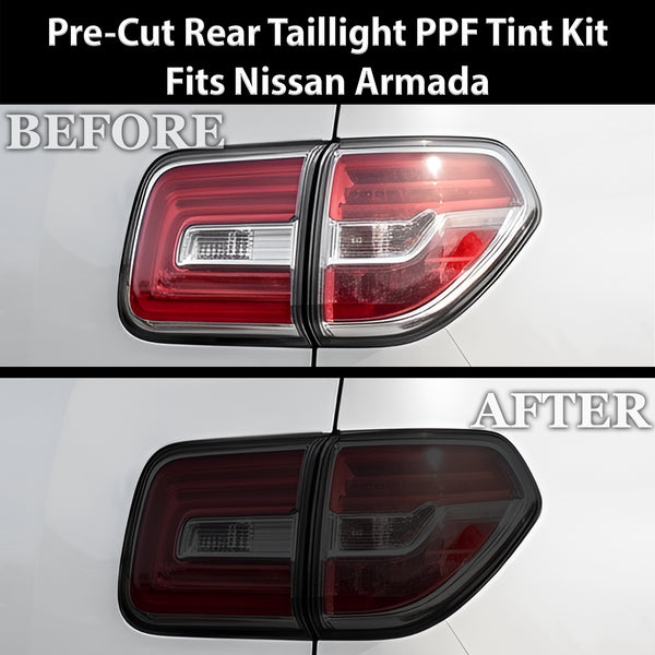 Fits Nissan Armada 2017-2020 Full Headlight Taillight Precut Smoked PPF Tint Kit Film Overlay  - Bogar Tech Designs