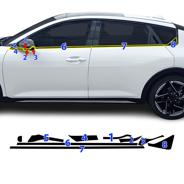 Fits Kia K4 GT-Line 2024-2026 Vinyl Chrome Delete Grille Blackout Decal Stickers Overlay Film - Bogar Tech Designs