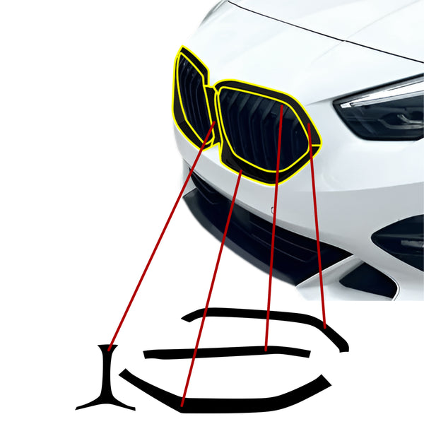 Fits BMW 2 Series 2020-2024 Vinyl Chrome Delete Grille Blackout Decal Stickers Overlay Film - Bogar Tech Designs