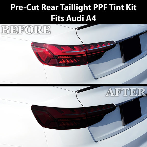 Fits Audi A4 2020-2025 Full Headlight Taillight Precut Smoked PPF Tint Kit Film Overlay  - Bogar Tech Designs