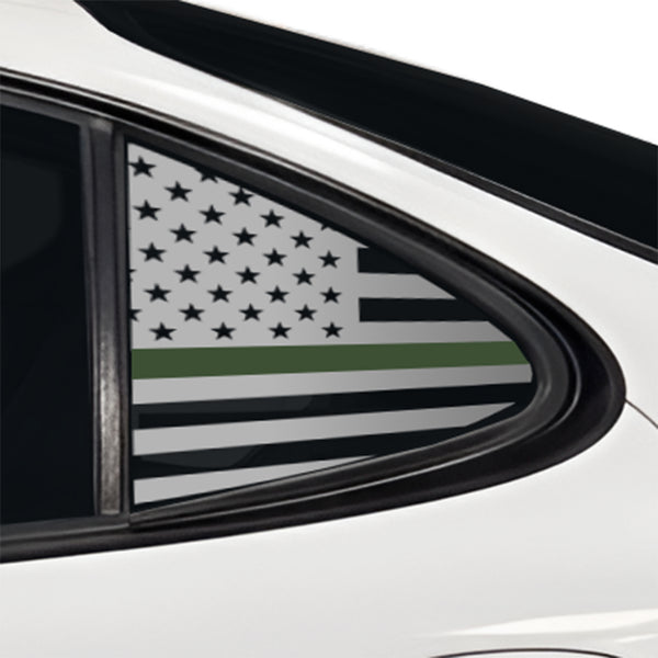 Fits Pontiac Grand Prix 1997-2003 Quarter Window American Flag Vinyl Decal Stickers - Bogar Tech Designs