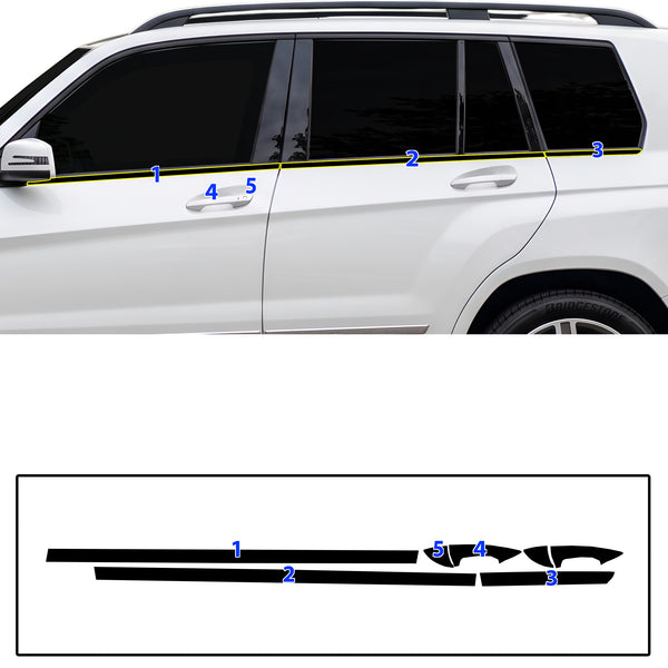 Fits Mercedes-Benz GLK 2013-2015 Vinyl Chrome Delete Grille Blackout Decal Stickers Overlay Film - Bogar Tech Designs