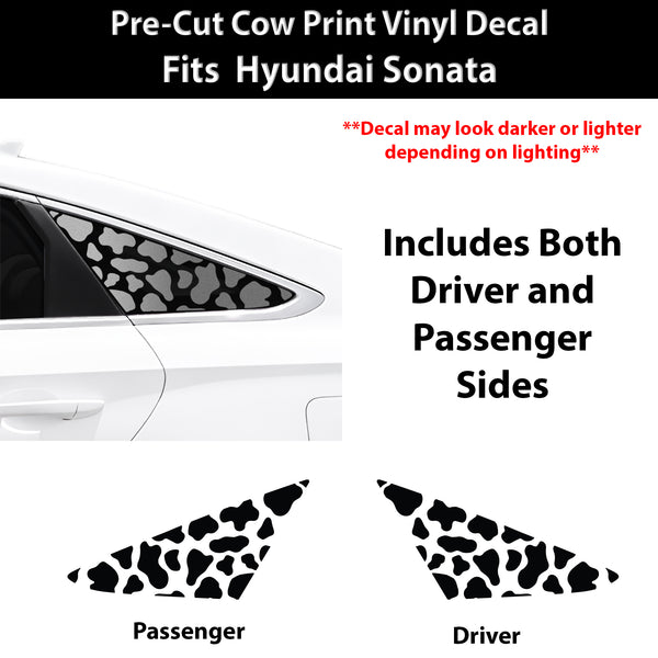 Fits Hyundai Sonata 2015-2017 Animal Leopard Cheetah Cow Window Vinyl Decal Stickers - Bogar Tech Designs