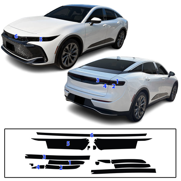 Fits Toyota Crown 2023-2026 Full Headlight Taillight Precut Smoked PPF Tint Kit Film Overlay  - Bogar Tech Designs