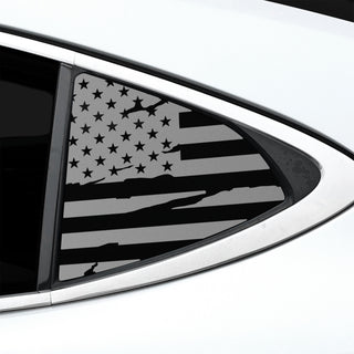 Fits Lexus ES 2013-2018 Quarter Window American Flag Vinyl Decal Stickers - Bogar Tech Designs