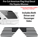 Fits Toyota 4Runner 2025-2026 Quarter Window American Flag Vinyl Decal Stickers - Bogar Tech Designs