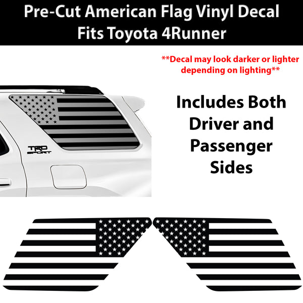 Fits Toyota 4Runner 2025-2026 Quarter Window American Flag Vinyl Decal Stickers - Bogar Tech Designs