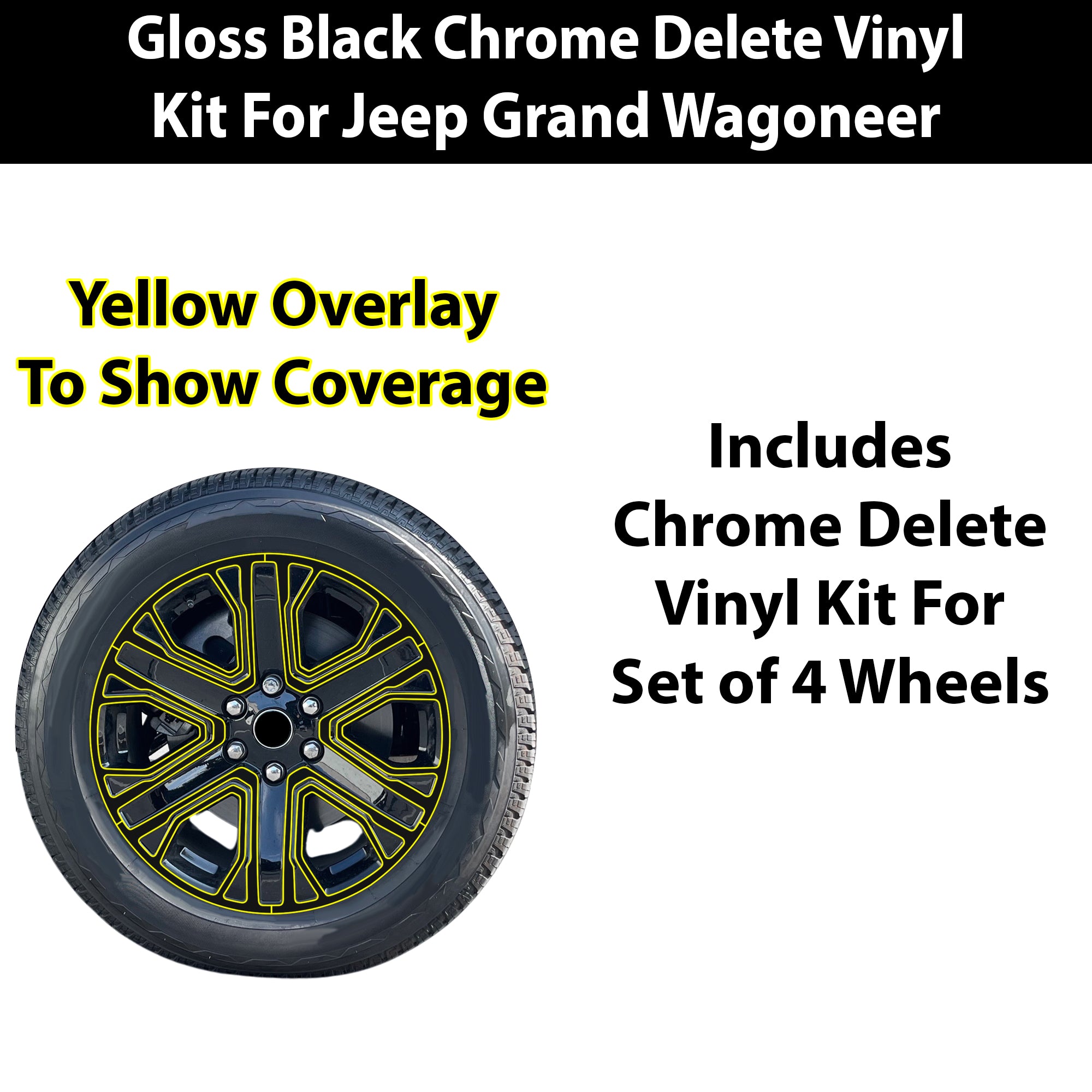 Fits Jeep Grand Wagoneer L 2026-2027 Vinyl Chrome Delete Grille Blackout Decal Stickers Overlay Film - Bogar Tech Designs