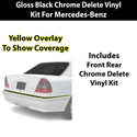 Fits Mercedes-Benz C280 1994-2000 Vinyl Chrome Delete Grille Blackout Decal Stickers Overlay Film - Bogar Tech Designs
