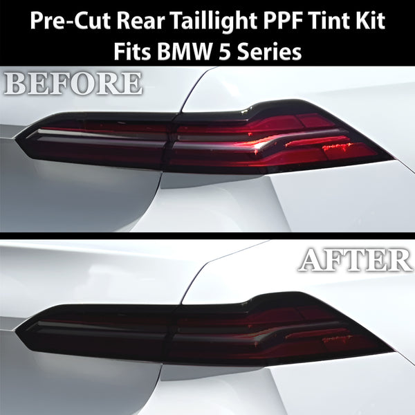 Fits BMW 5 Series 2024-2027 Full Headlight Taillight Precut Smoked PPF Tint Kit Film Overlay  - Bogar Tech Designs